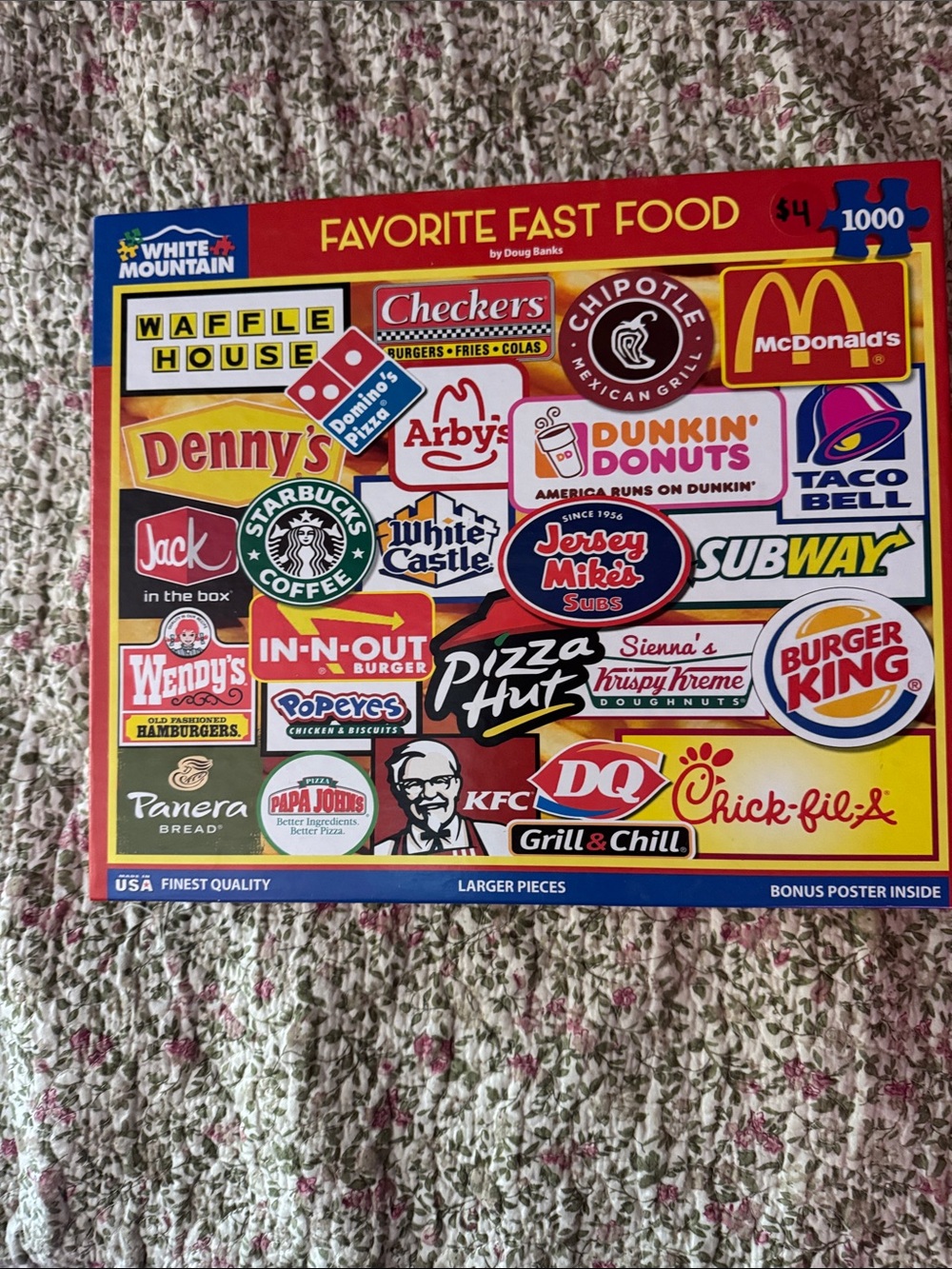 White Mountain Favorite Fast Food Puzzle - Red, Yellow, Blue